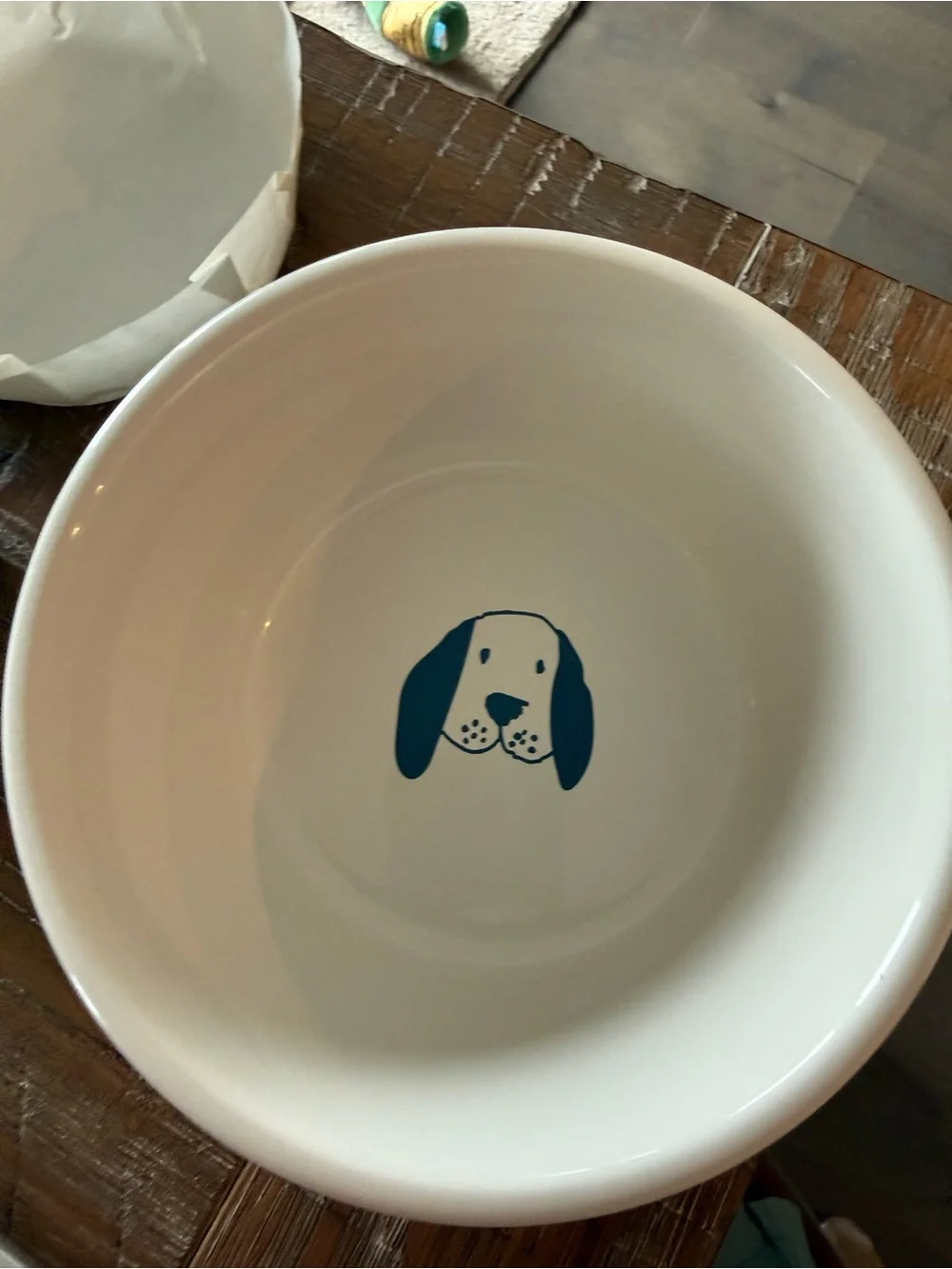(NEW PAIR) Vibrant Life 4-Cup Stainless Steel Doggie Faces Pet Bowl Off White